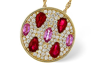 A311-45101: NECK 1.42 TW PRECIOUS (RUBY & PINK SAPP) 1.82 TGW