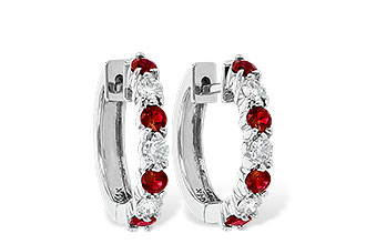 C037-76019: EARRINGS .64 RUBY 1.05 TGW